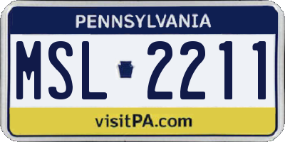 PA license plate MSL2211