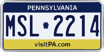 PA license plate MSL2214
