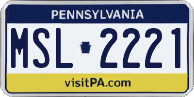 PA license plate MSL2221