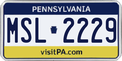 PA license plate MSL2229