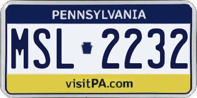 PA license plate MSL2232