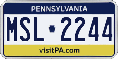 PA license plate MSL2244