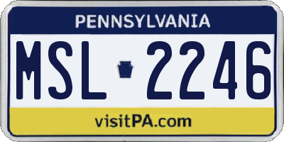 PA license plate MSL2246