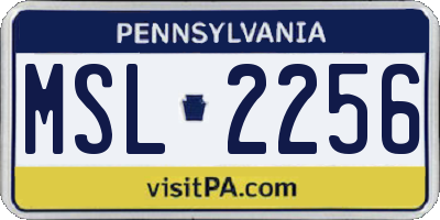 PA license plate MSL2256
