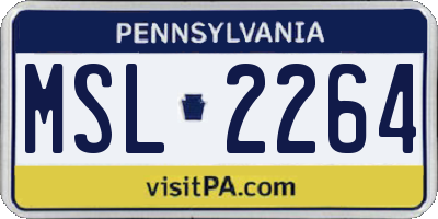 PA license plate MSL2264