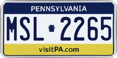 PA license plate MSL2265