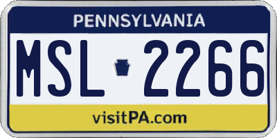 PA license plate MSL2266