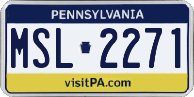 PA license plate MSL2271