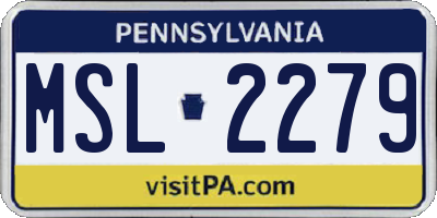 PA license plate MSL2279