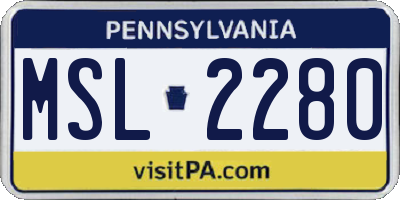 PA license plate MSL2280