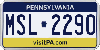 PA license plate MSL2290