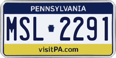 PA license plate MSL2291