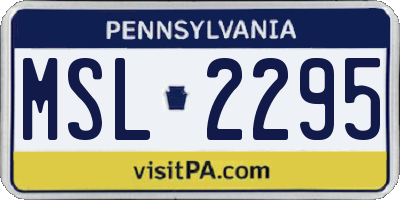 PA license plate MSL2295