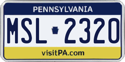 PA license plate MSL2320