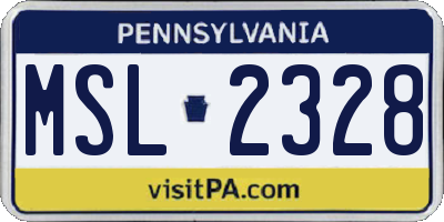 PA license plate MSL2328