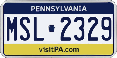 PA license plate MSL2329