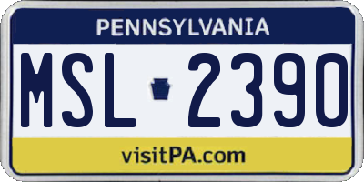 PA license plate MSL2390