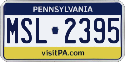 PA license plate MSL2395
