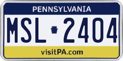 PA license plate MSL2404