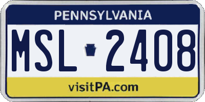 PA license plate MSL2408