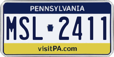 PA license plate MSL2411