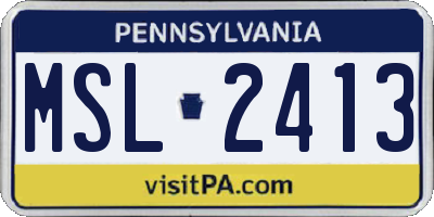 PA license plate MSL2413
