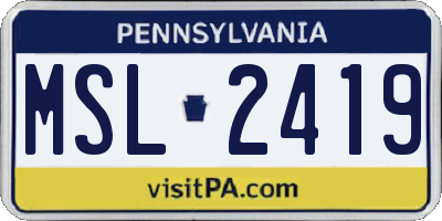 PA license plate MSL2419