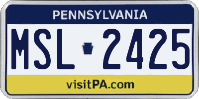 PA license plate MSL2425