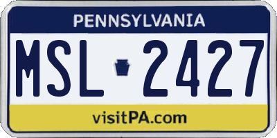 PA license plate MSL2427
