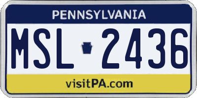 PA license plate MSL2436