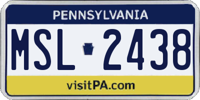 PA license plate MSL2438