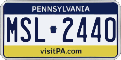 PA license plate MSL2440