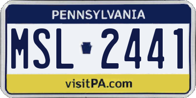 PA license plate MSL2441