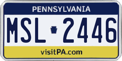 PA license plate MSL2446