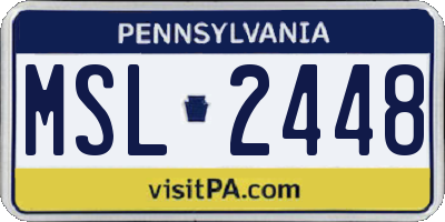 PA license plate MSL2448