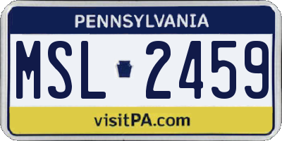 PA license plate MSL2459