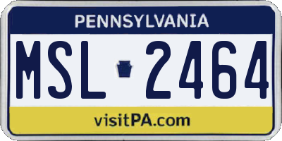 PA license plate MSL2464