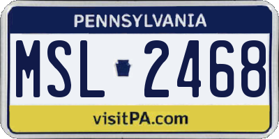 PA license plate MSL2468