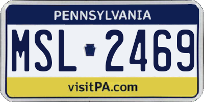 PA license plate MSL2469
