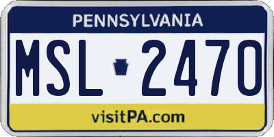 PA license plate MSL2470