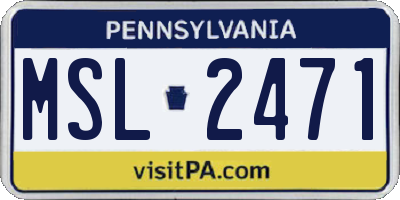 PA license plate MSL2471