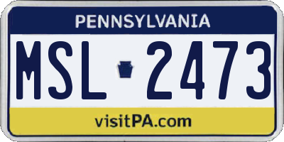 PA license plate MSL2473