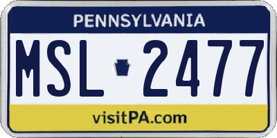 PA license plate MSL2477