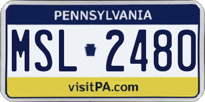 PA license plate MSL2480