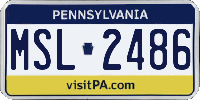 PA license plate MSL2486
