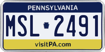 PA license plate MSL2491