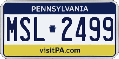 PA license plate MSL2499