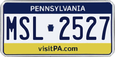 PA license plate MSL2527