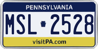 PA license plate MSL2528