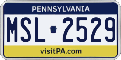 PA license plate MSL2529